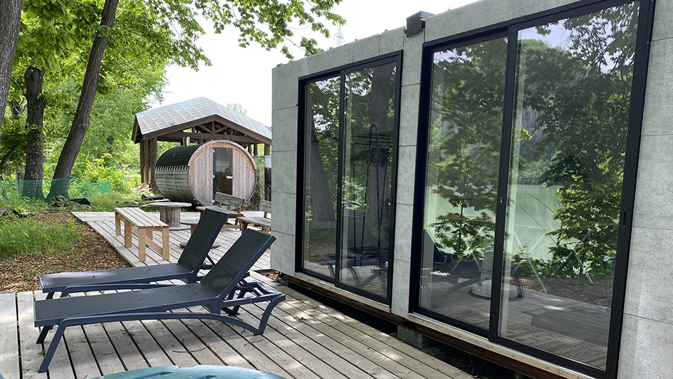 会場に併設するサウナ