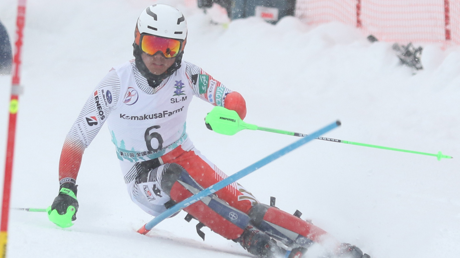 男子回転で２位に入った、全日本強化選手の片山