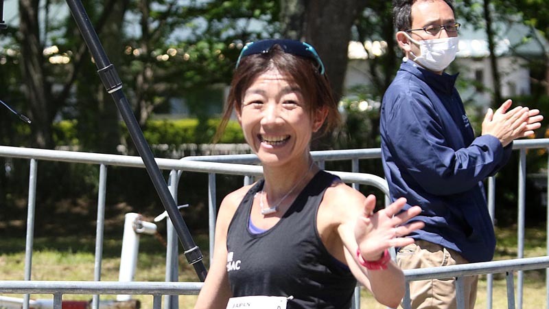 笑顔でゴールした藤沢