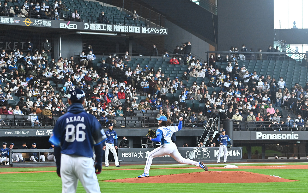「エスコンフィールド北海道」での初対外試合に先発したポンセ
