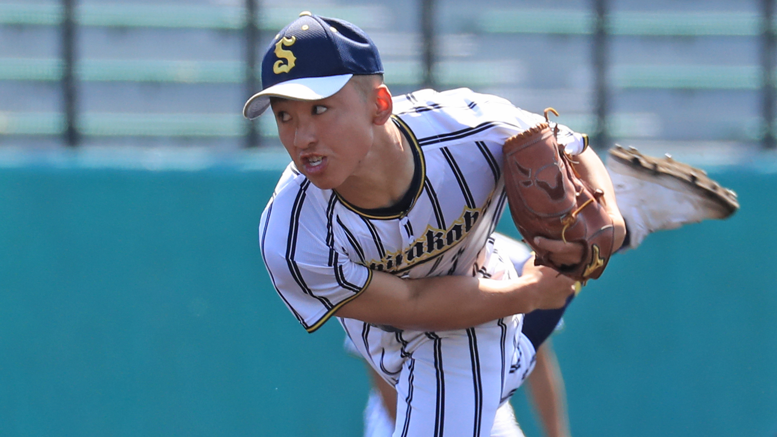 今季初先発した白樺のエース西村は、8回を投げ被安打3、11Kの好投で勝利した(撮影・西川薫)